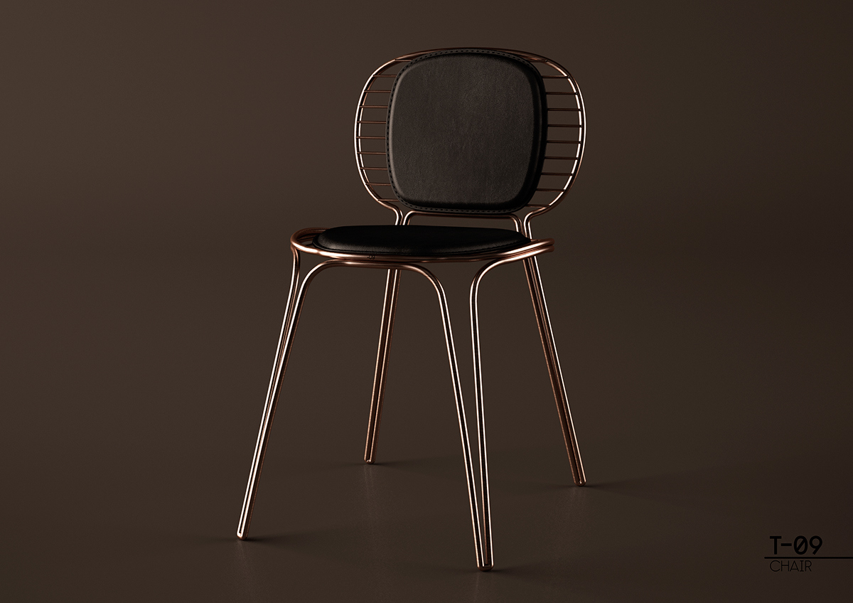 Home Furnishing，furniture，Metal，cortex，chair，Retro，