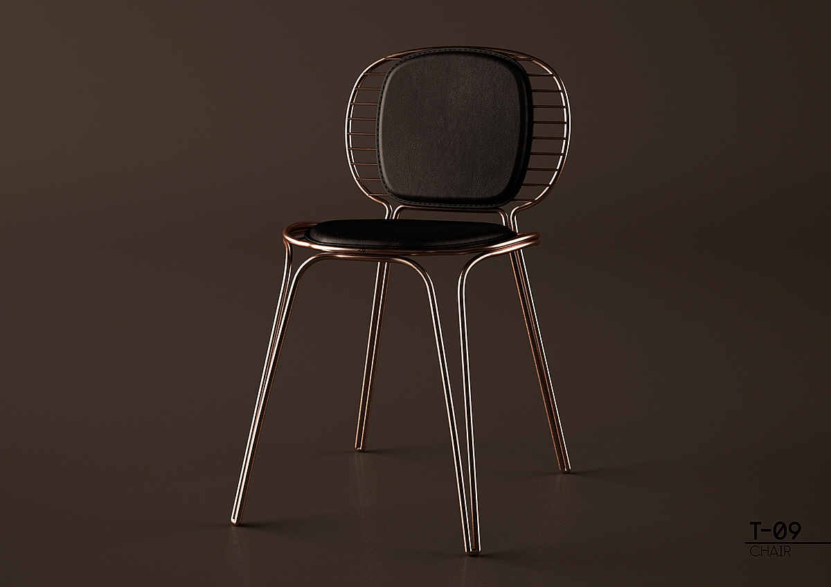 Home Furnishing，furniture，Metal，cortex，chair，Retro，