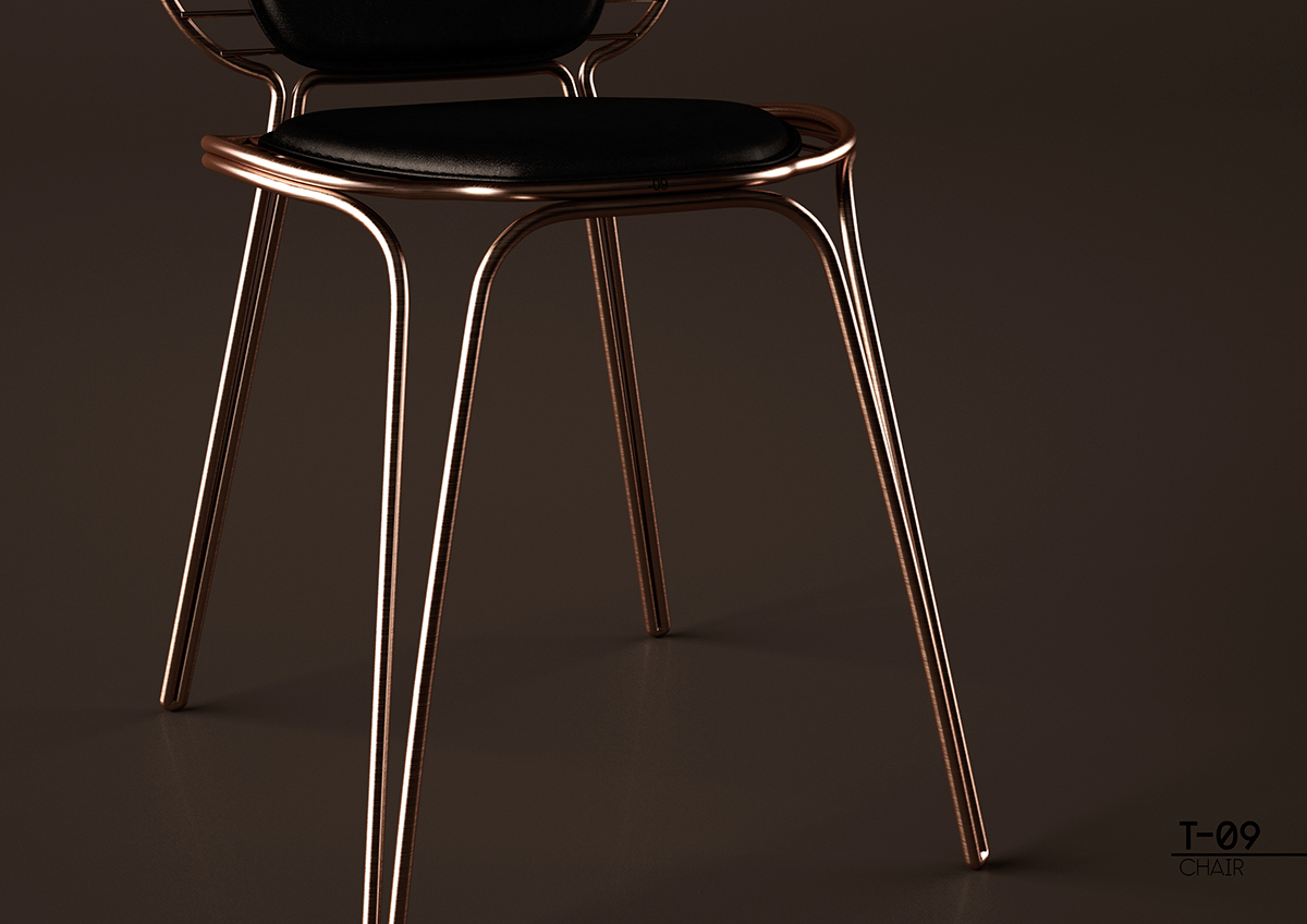 Home Furnishing，furniture，Metal，cortex，chair，Retro，