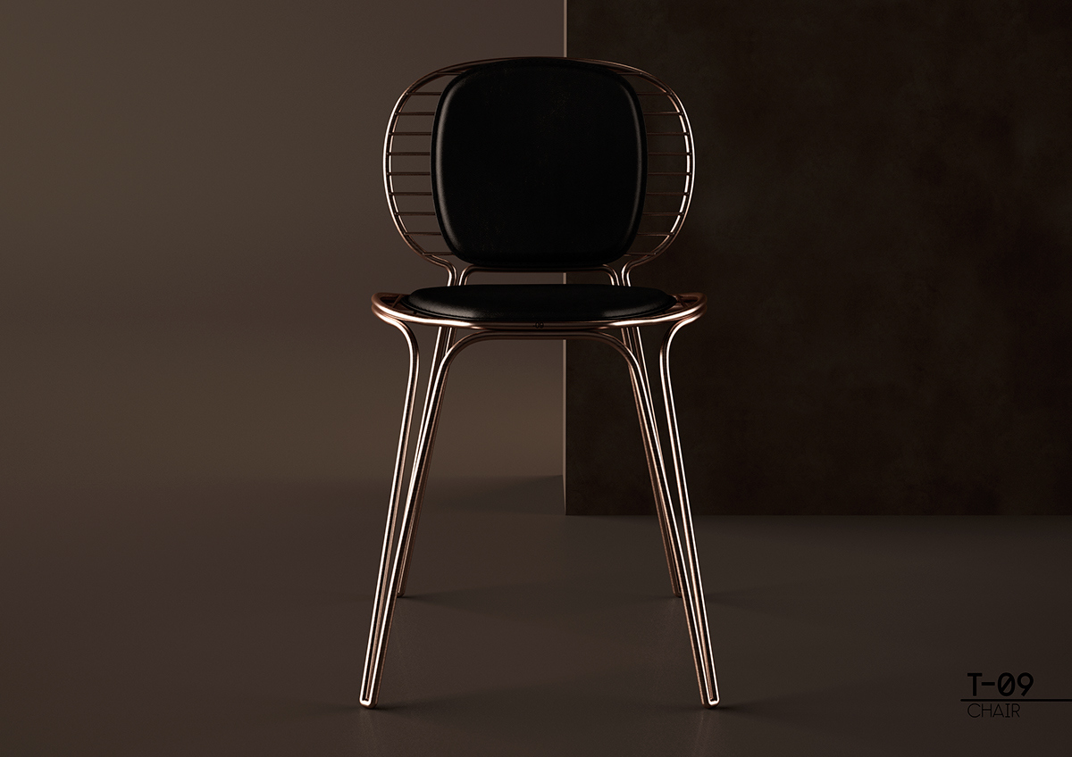 Home Furnishing，furniture，Metal，cortex，chair，Retro，