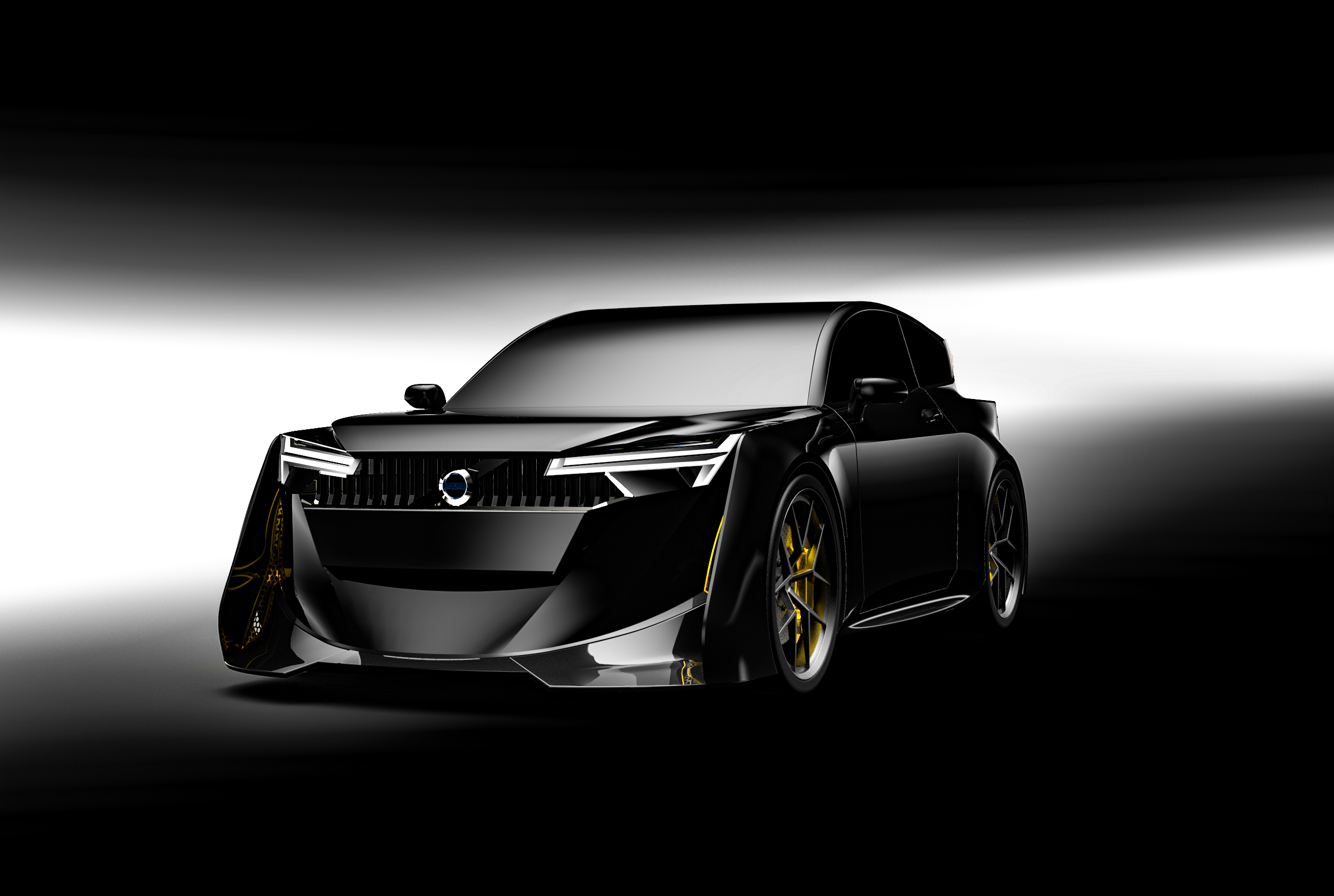 Volvo，volvo，Small steel gun，Automobile design，Car rendering，