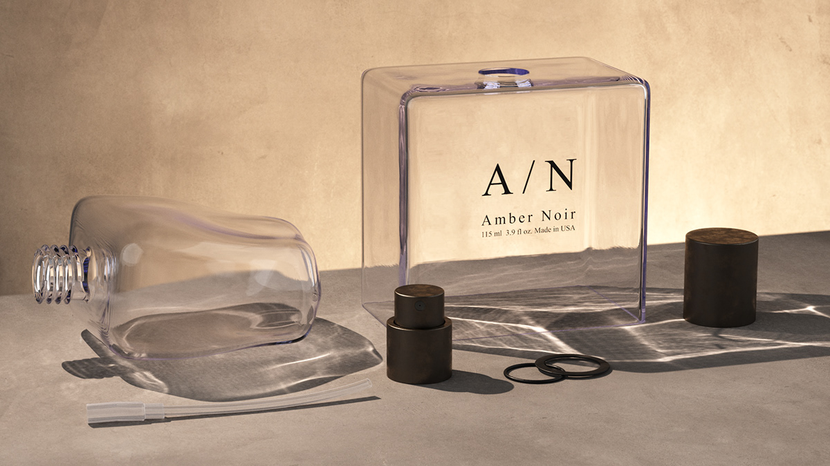 Perfume bottle，Glass，packing design，