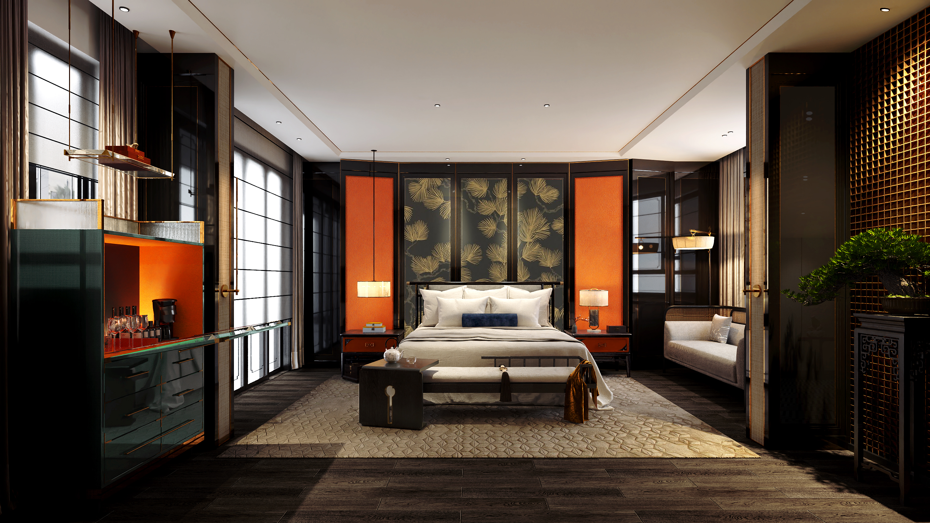 Hotel rooms，Hotel standard King Room，Business hotel rooms，New Chinese hotel rooms，