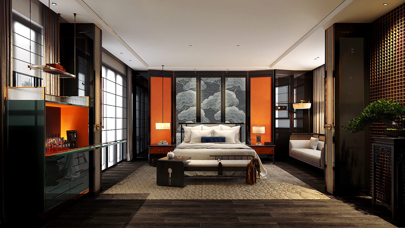 Hotel rooms，Hotel standard King Room，Business hotel rooms，New Chinese hotel rooms，