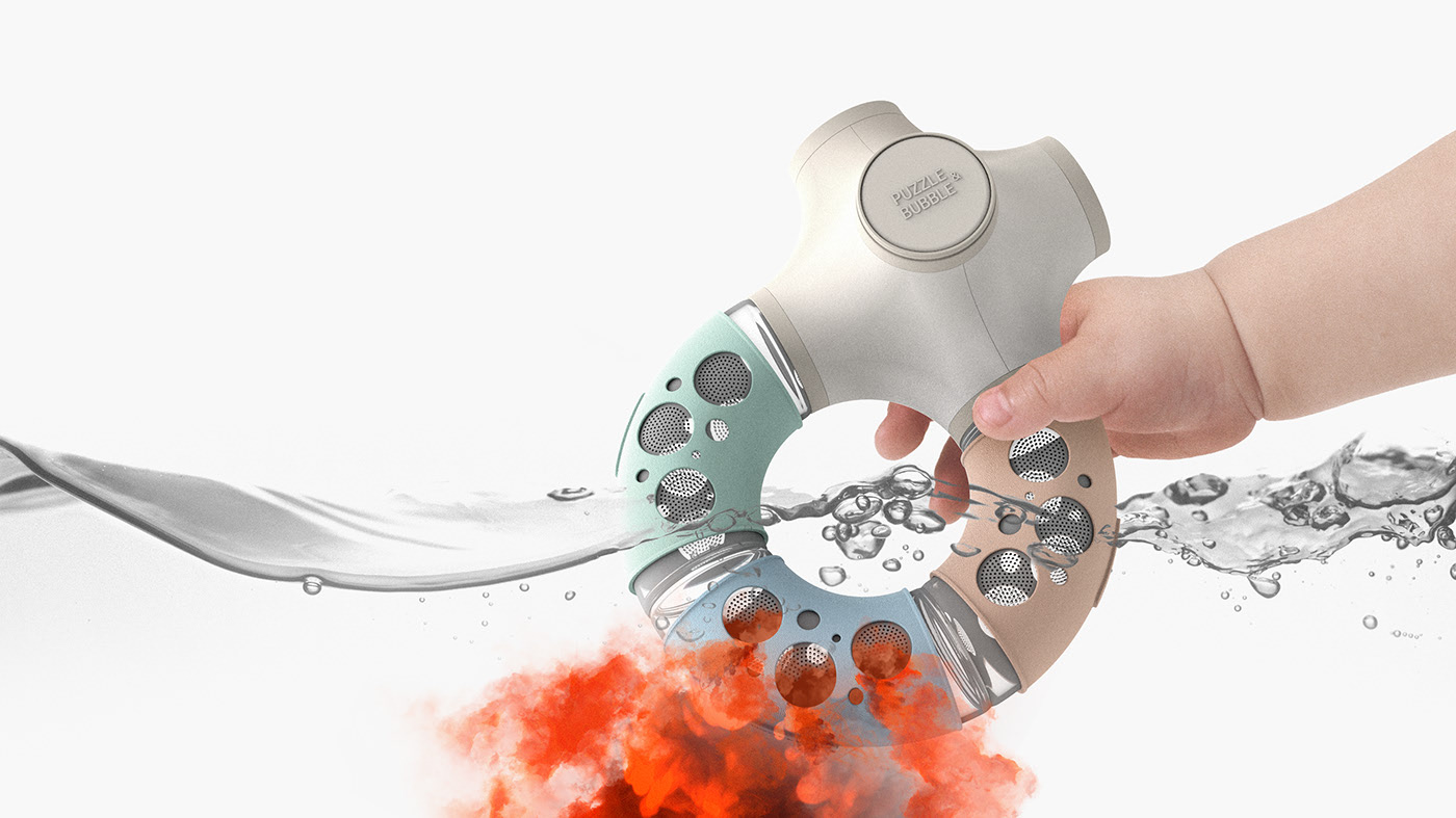 baby，Puzzle & Bubble，Jiheon Song，take a shower，bath，Souptoys，Korea Design Exhibition Award，D2B，