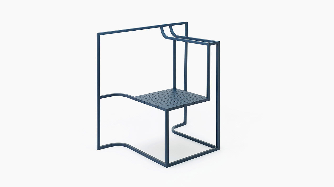 chair，Andrea Ponti，steel，concise，