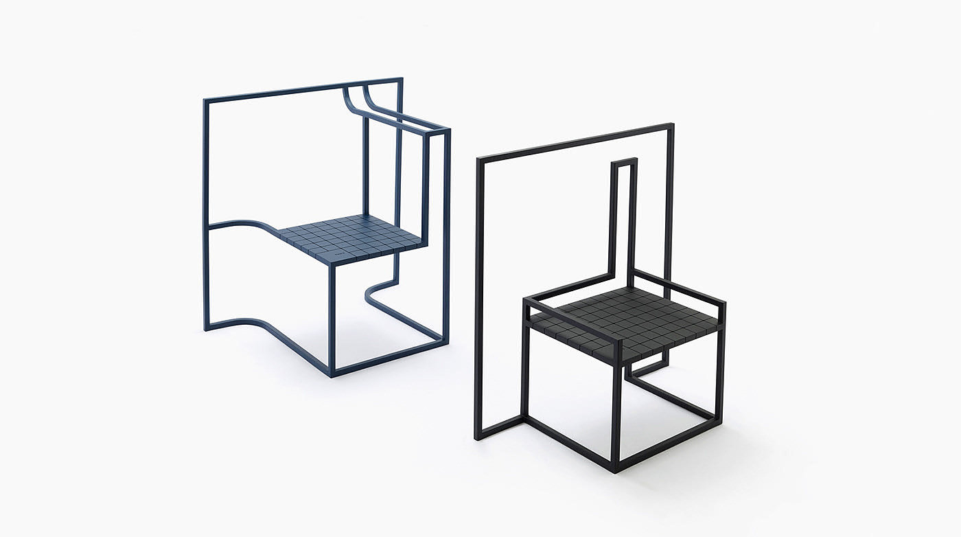 chair，Andrea Ponti，steel，concise，