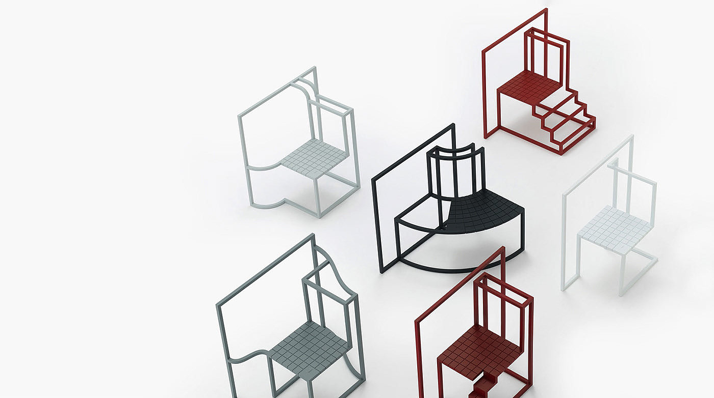 chair，Andrea Ponti，steel，concise，