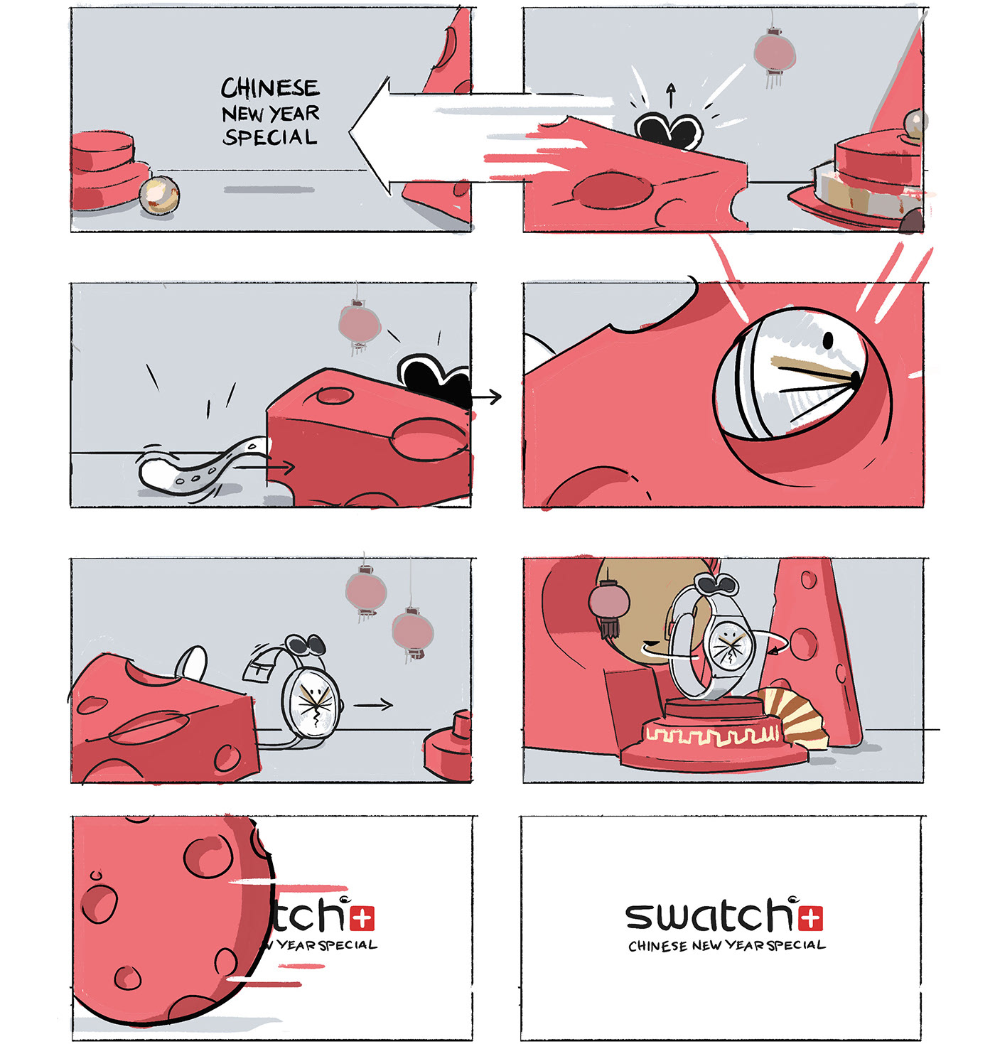 lovely，two thousand and twenty，year of the rat，Wrist watch，