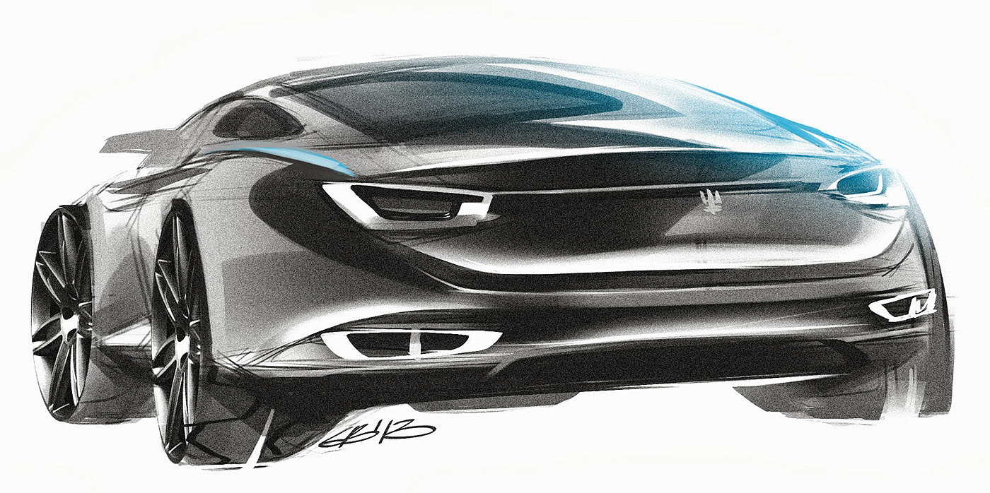 automobile，Hand drawn，sketch，marker pen，