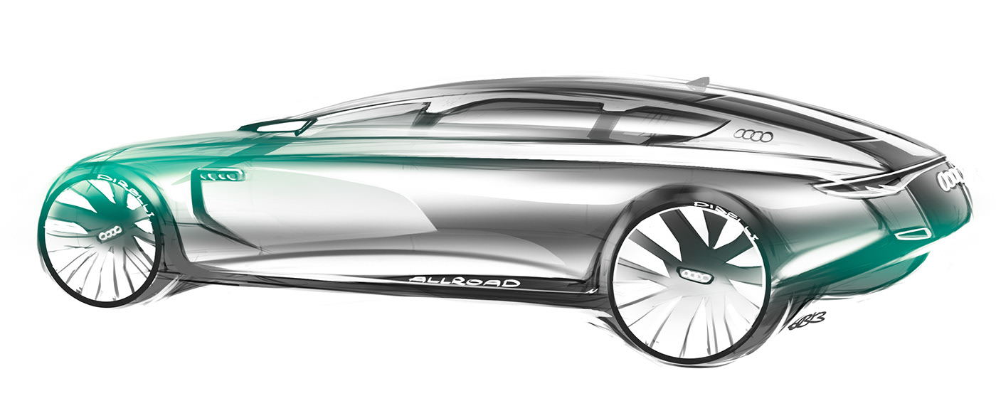 automobile，Hand drawn，sketch，marker pen，