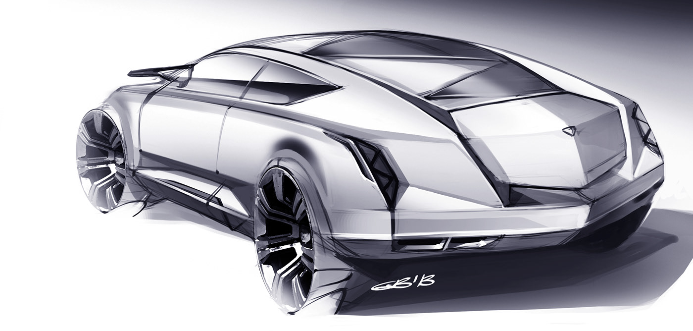 automobile，Hand drawn，sketch，marker pen，