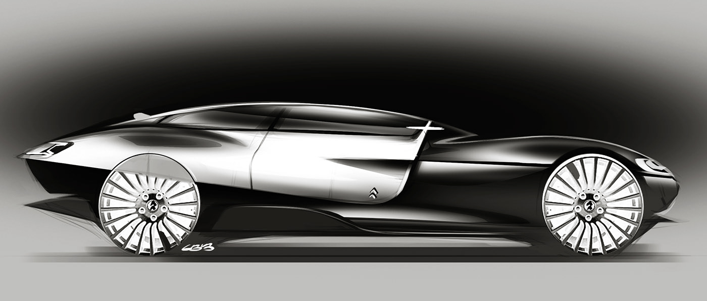 automobile，Hand drawn，sketch，marker pen，