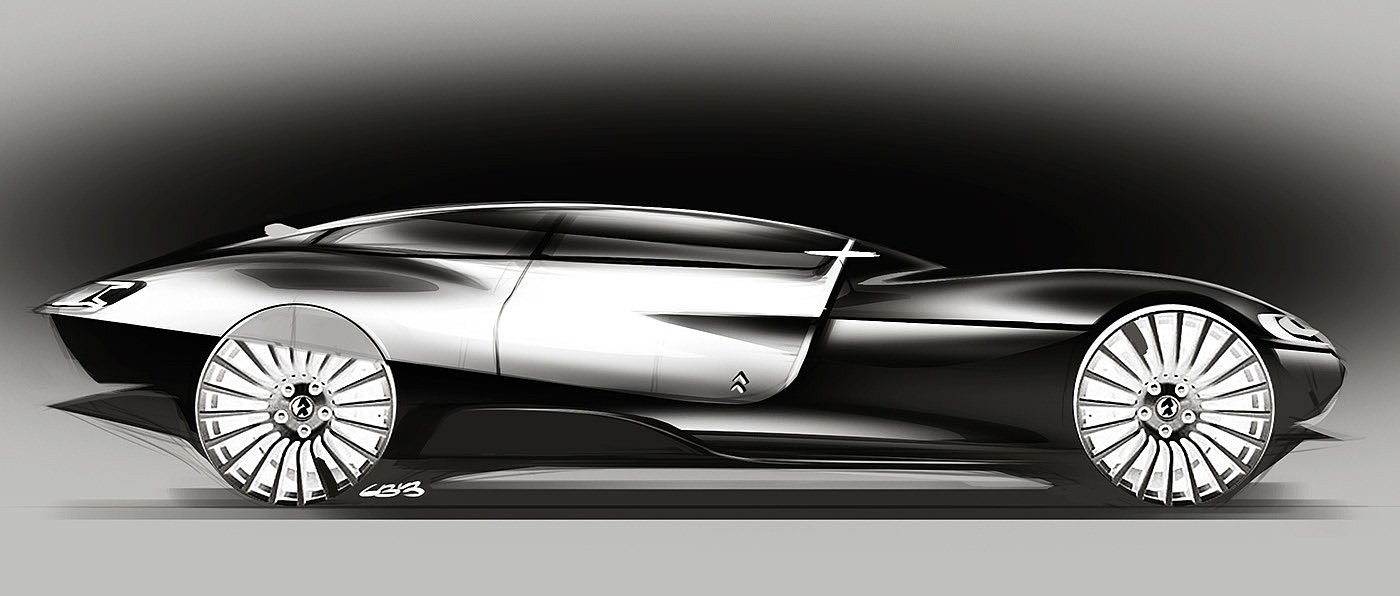 automobile，Hand drawn，sketch，marker pen，