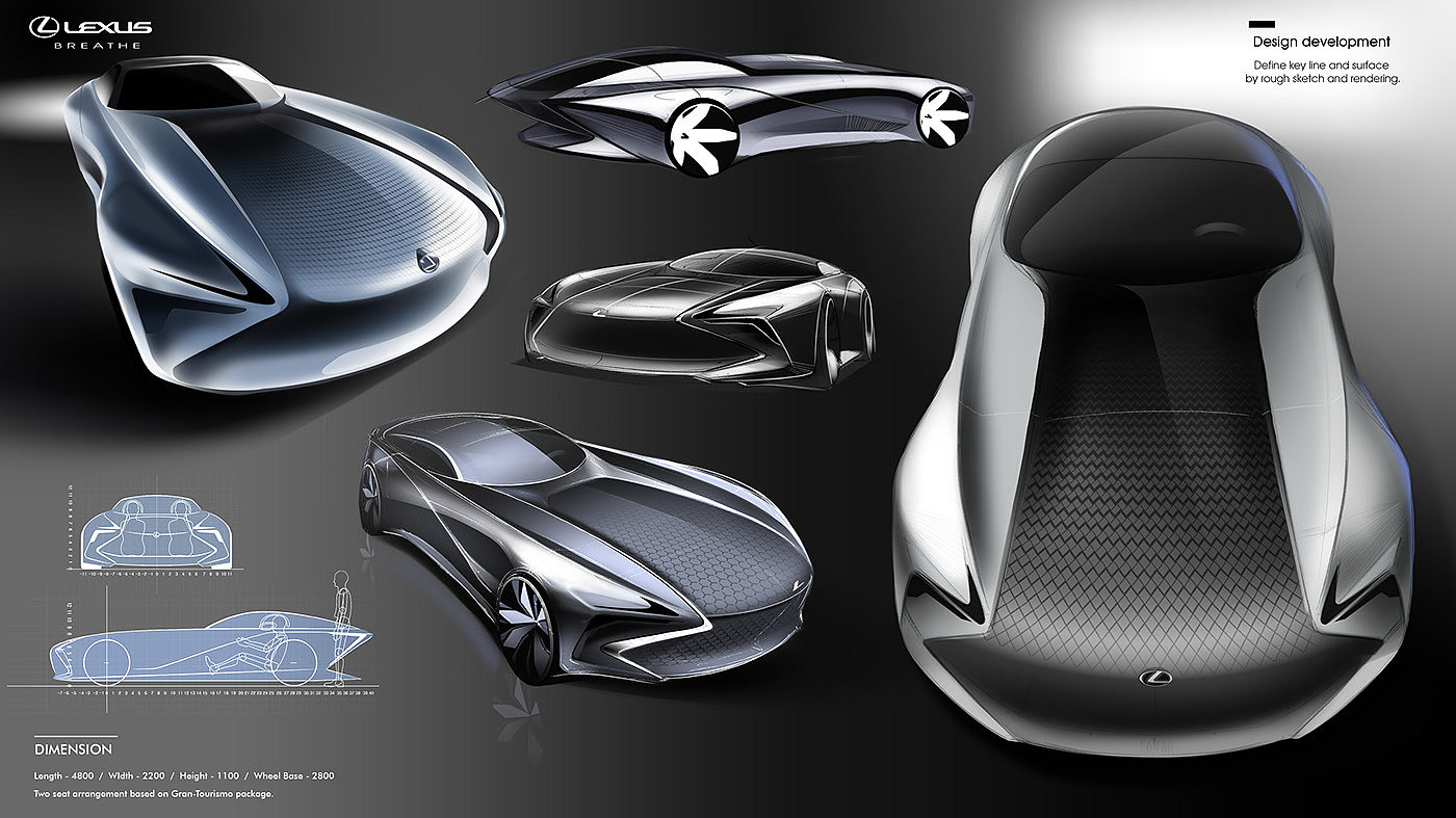 Sports car，LEXUS，concept，Hand drawn，modeling，
