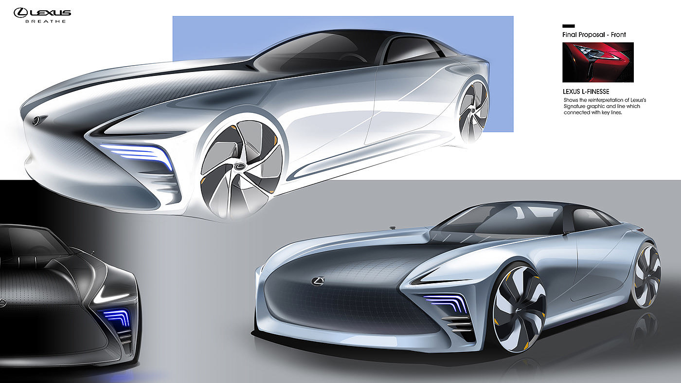 Sports car，LEXUS，concept，Hand drawn，modeling，