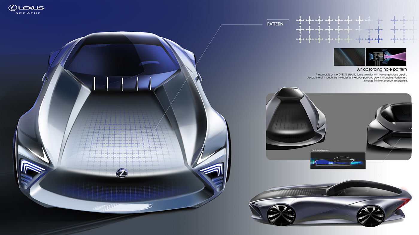 Sports car，LEXUS，concept，Hand drawn，modeling，