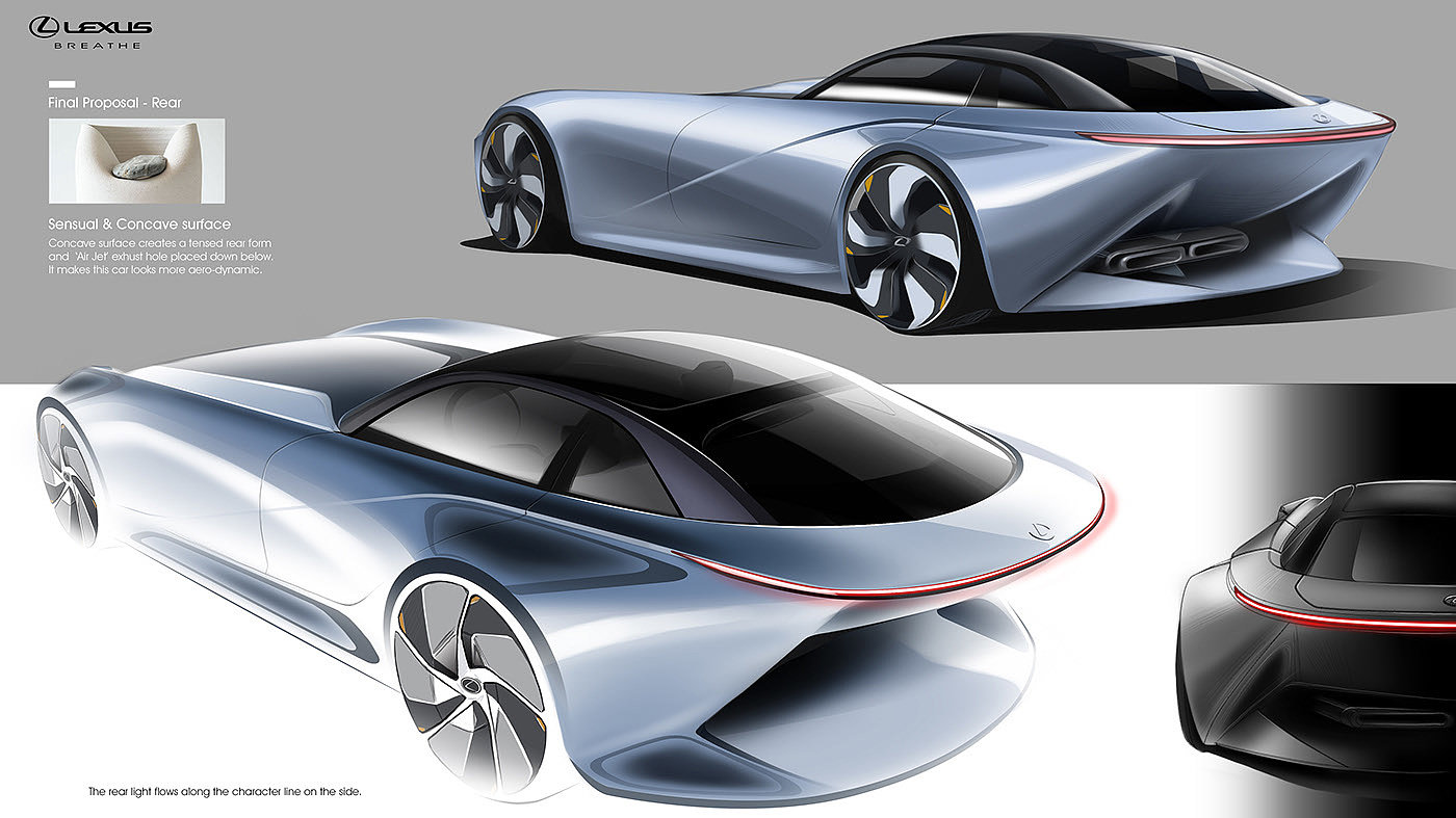 Sports car，LEXUS，concept，Hand drawn，modeling，
