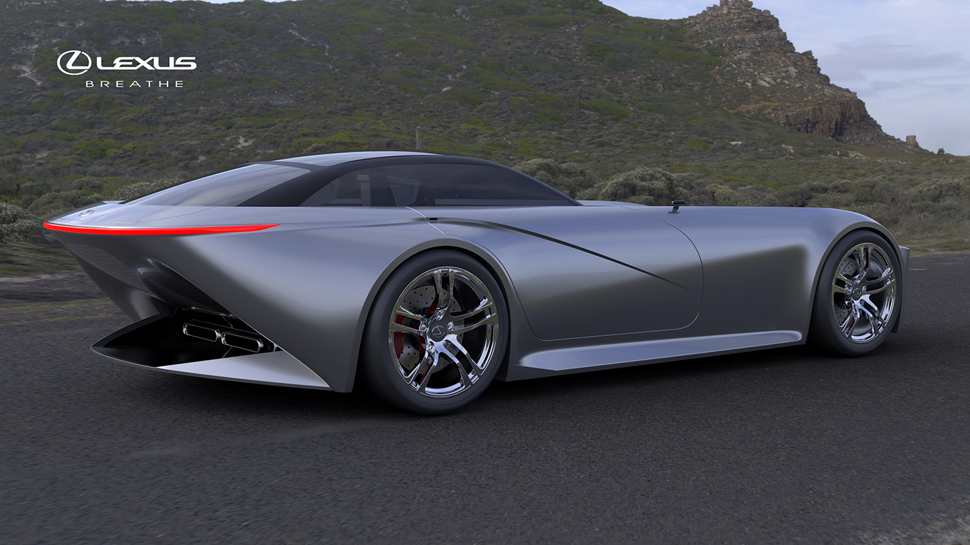 Sports car，LEXUS，concept，Hand drawn，modeling，