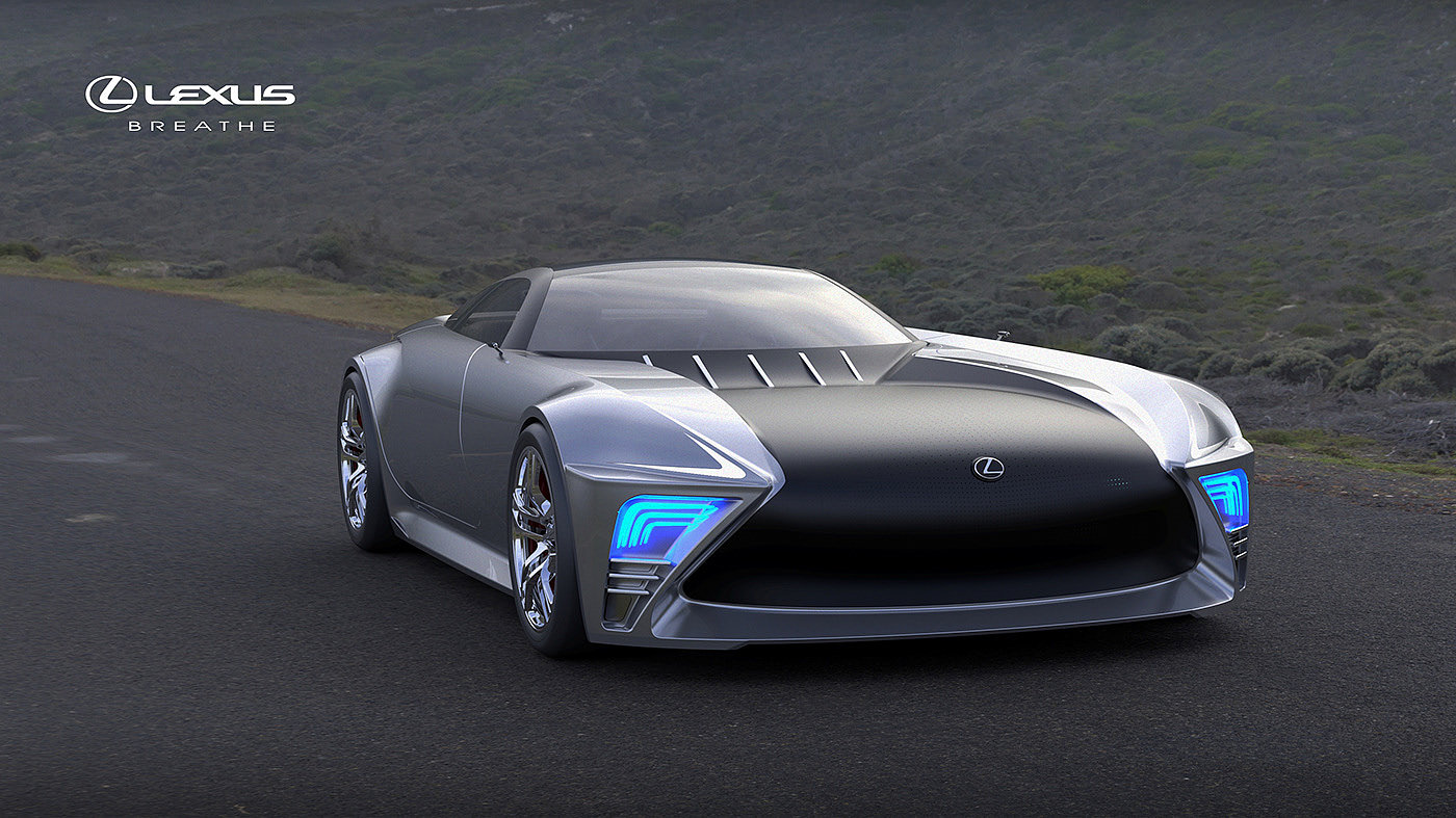 Sports car，LEXUS，concept，Hand drawn，modeling，