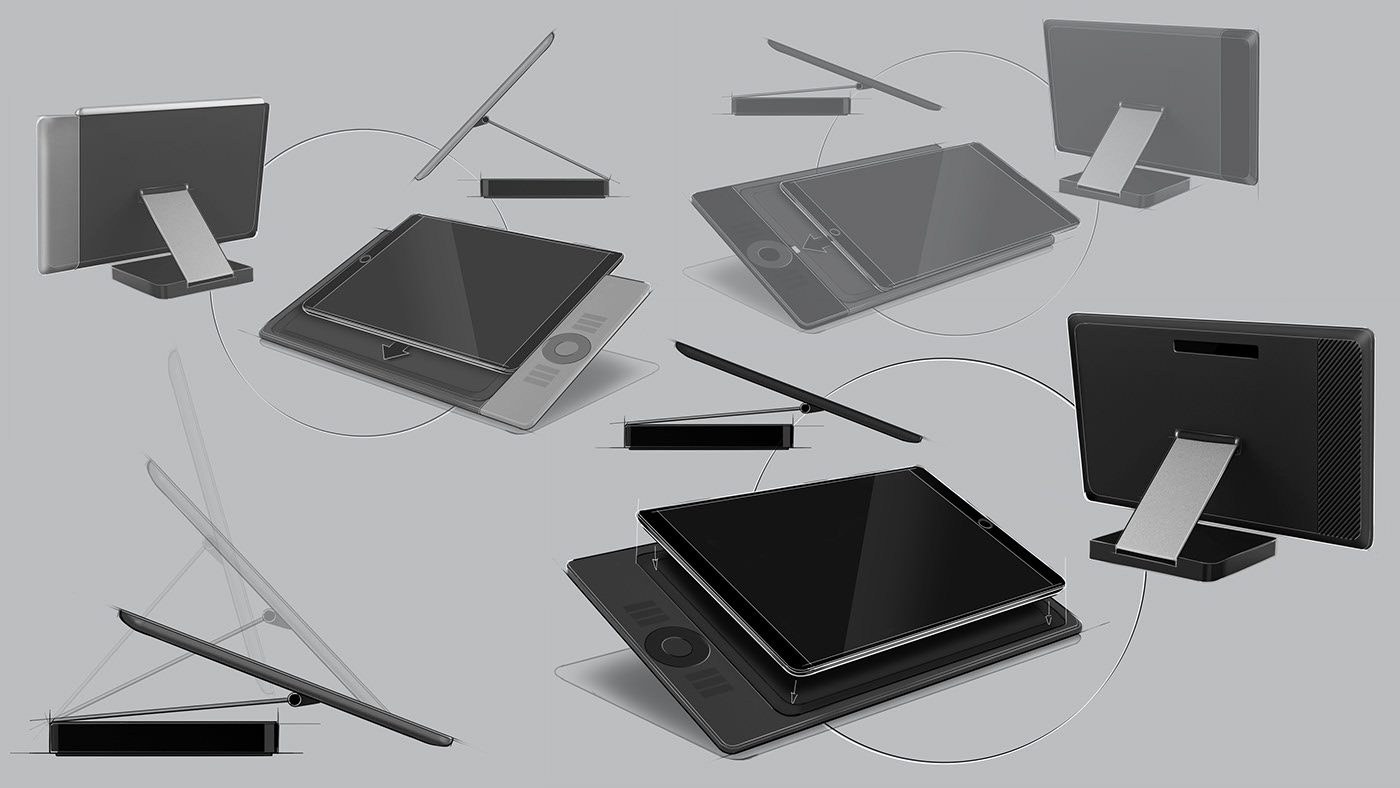 Jack Thrun，Wacom iPad，smart cover，Bracket，parts，desktop，
