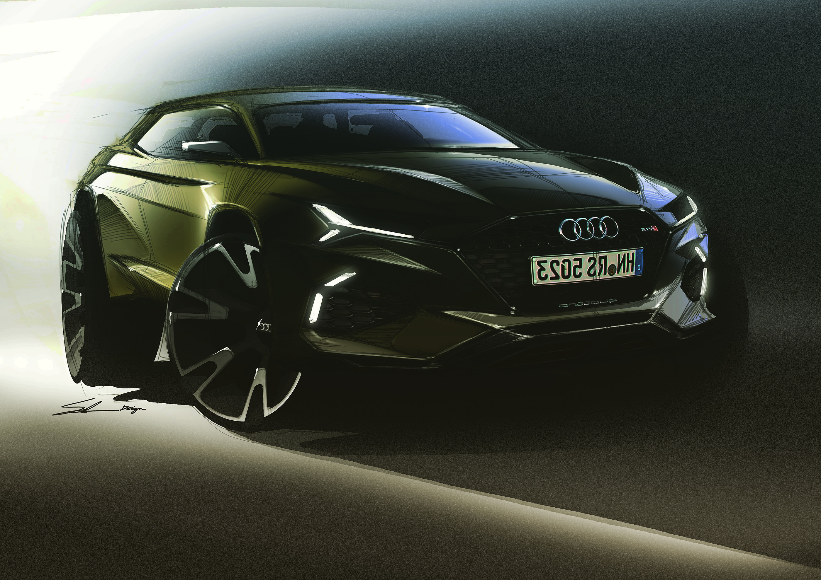 Light and shadow，hosein Soleiman，Hand drawn，