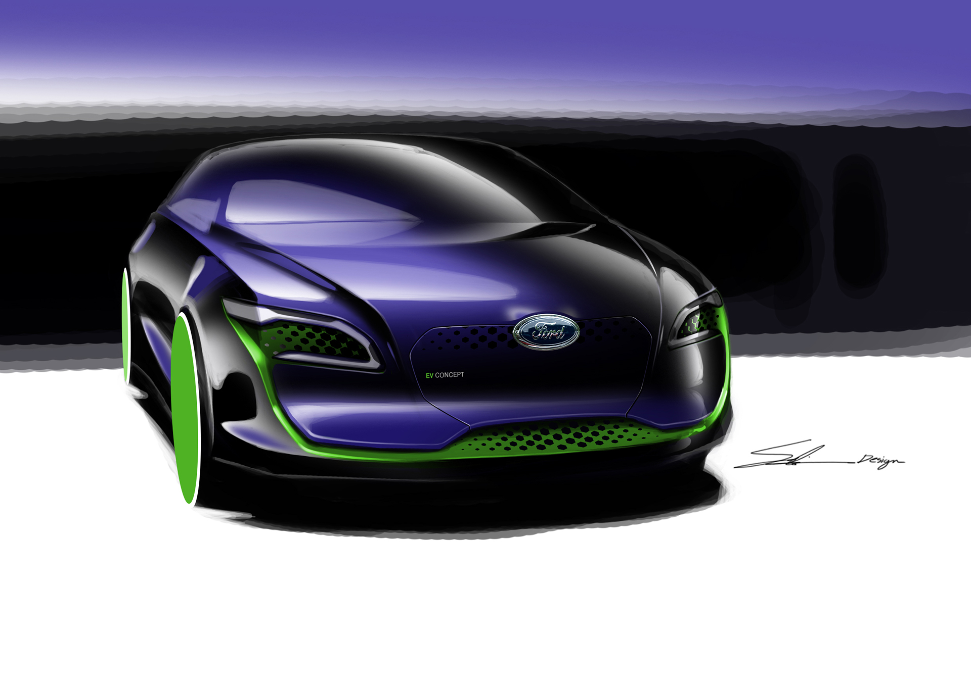 design sketch，Hand drawn，automobile，hosein Soleiman，