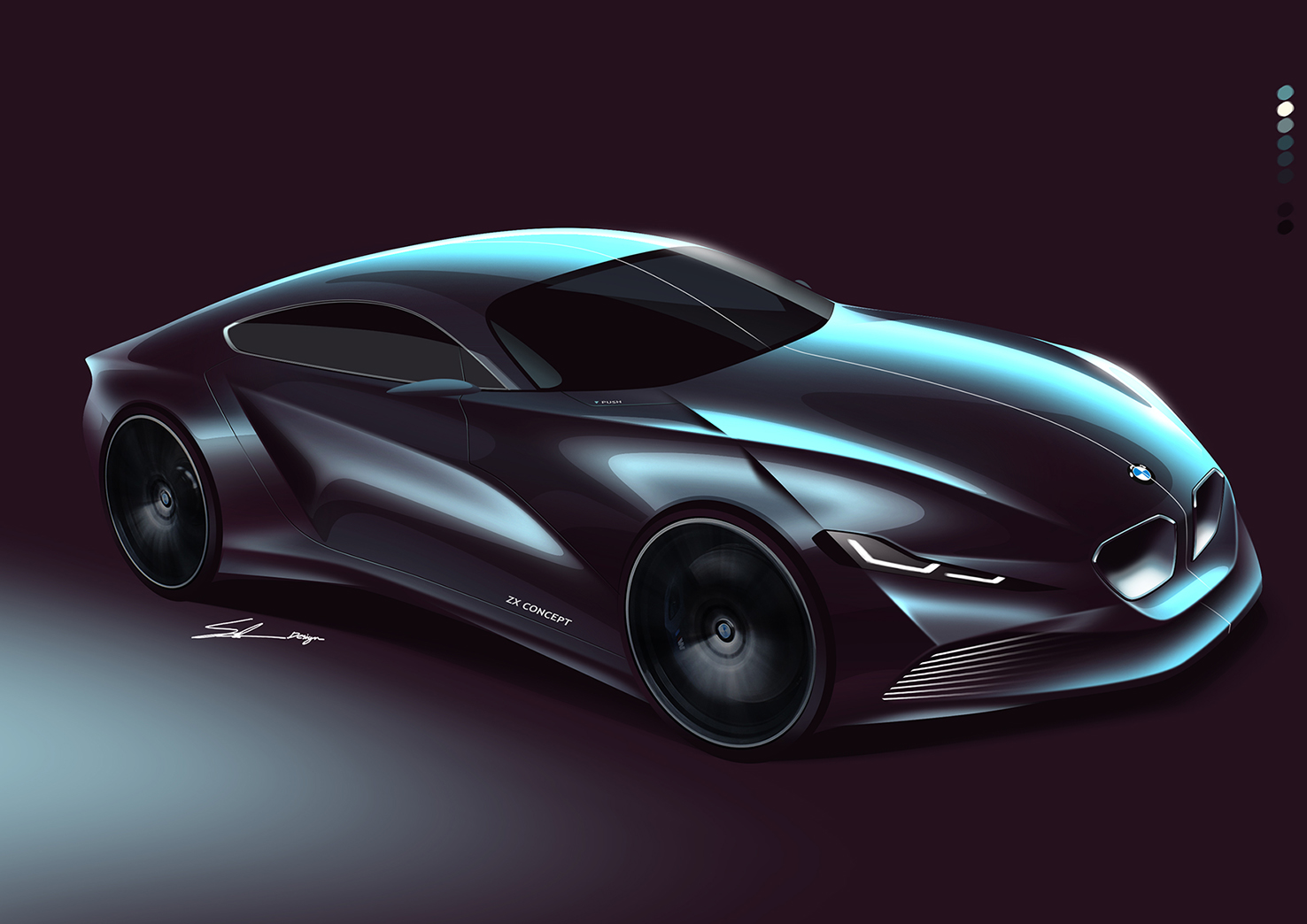 design sketch，Hand drawn，automobile，hosein Soleiman，