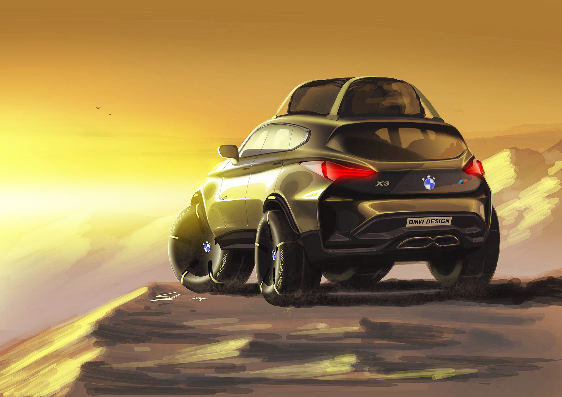 design sketch，Hand drawn，automobile，hosein Soleiman，