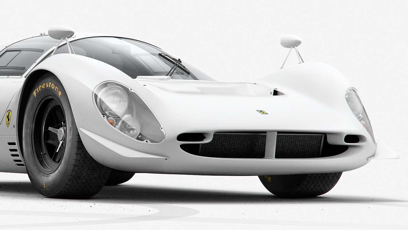 Ferrari 330 P4，automobile，white，