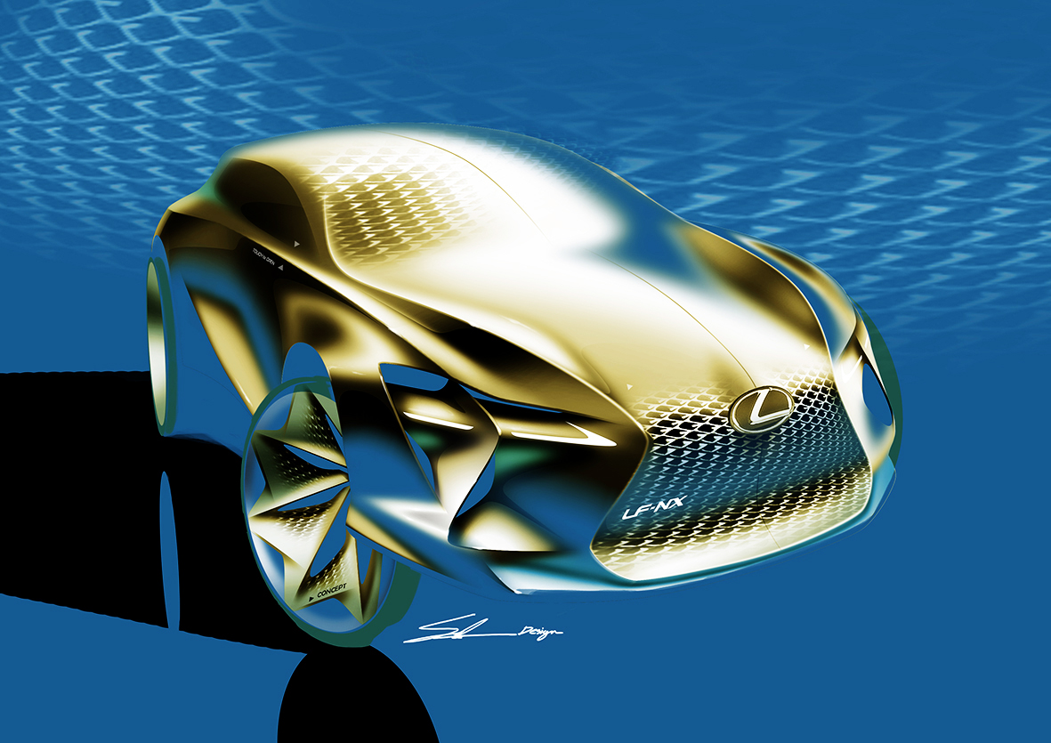 Sketch TOYOTA，Hand drawn，Electronic engraving，