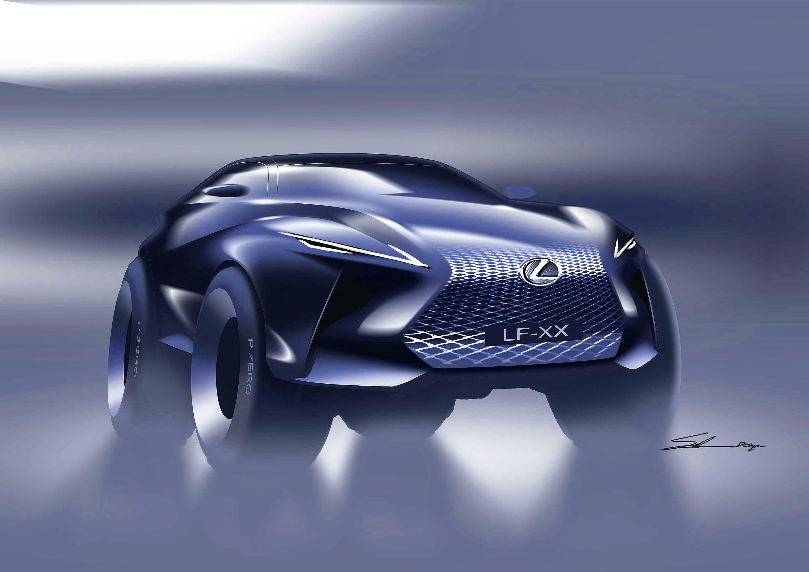 Sketch TOYOTA，Hand drawn，Electronic engraving，