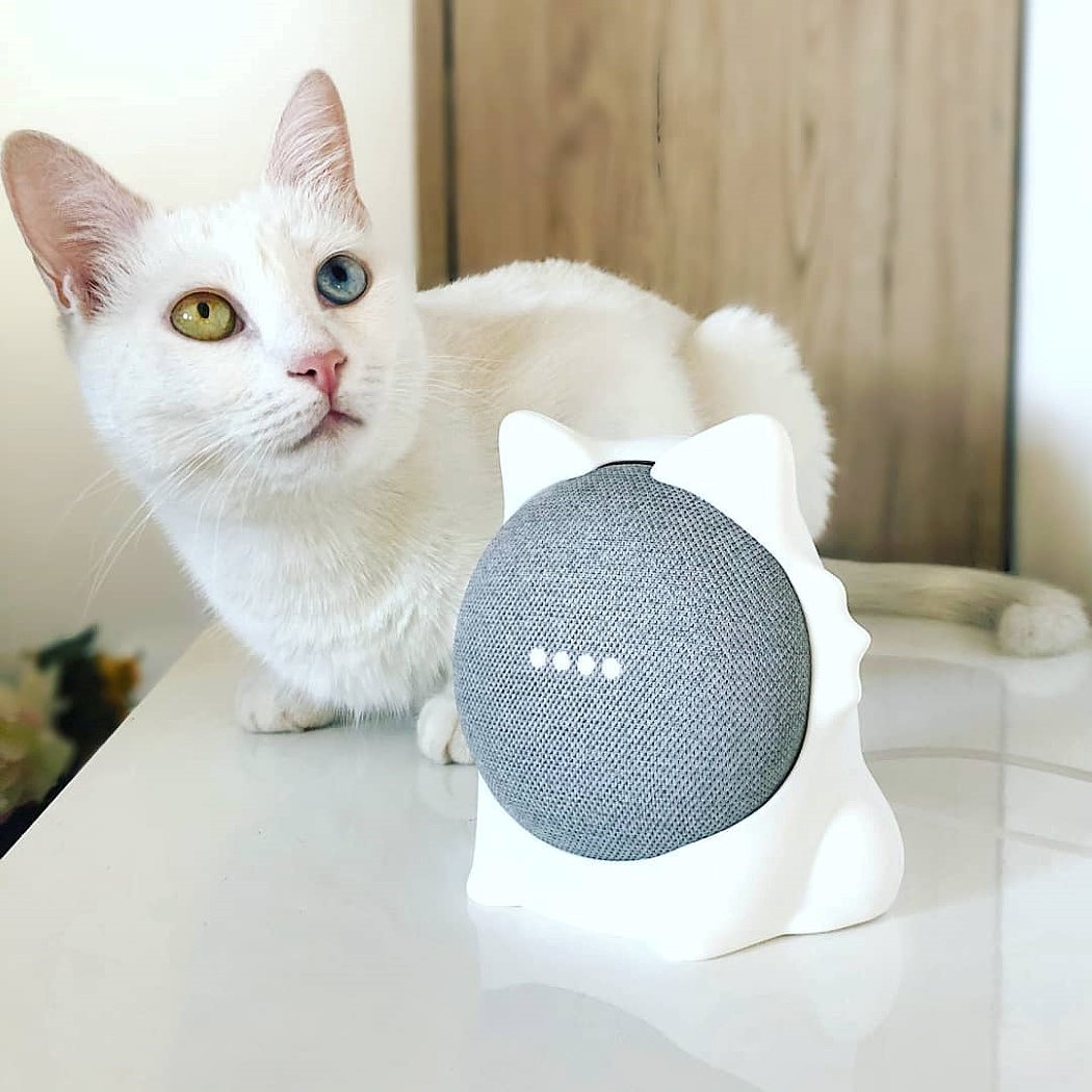 外壳，硅胶，Google Nest Mini，可爱，猫，