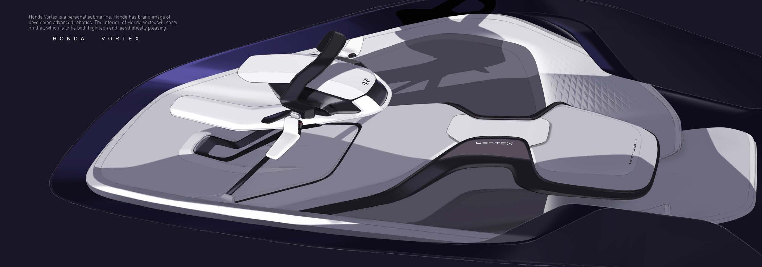 conceptual design，Interior design，Vehicle design，submarine，honda，