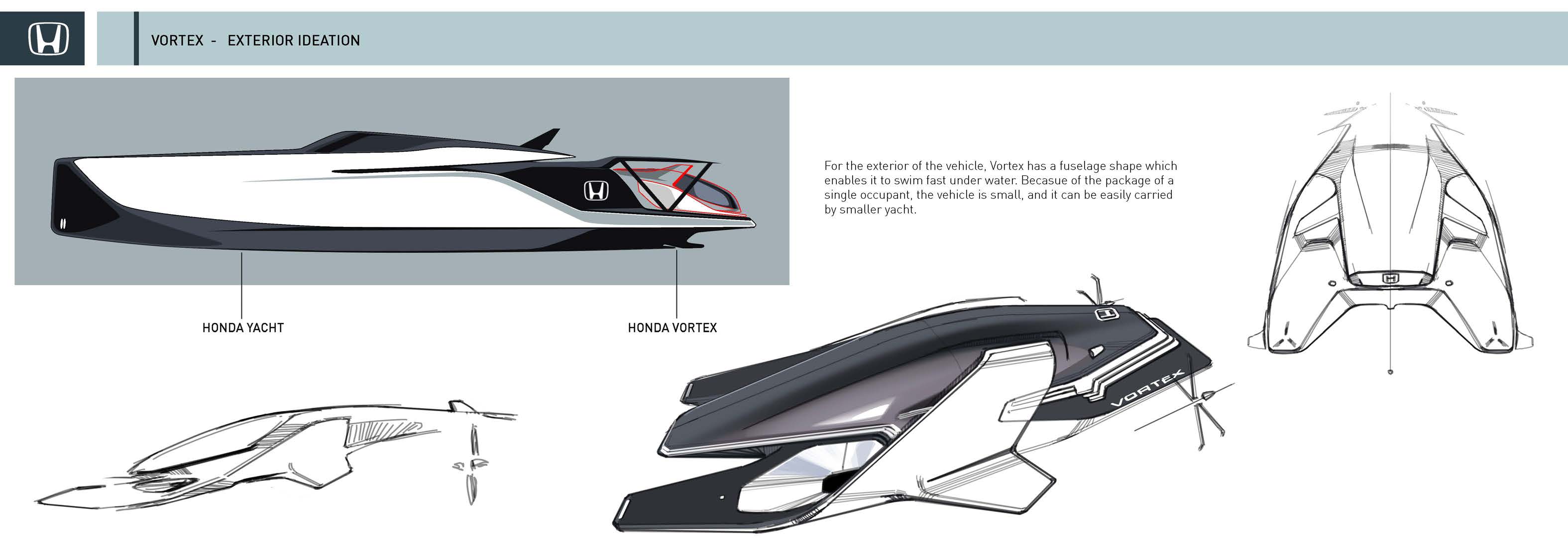 conceptual design，Interior design，Vehicle design，submarine，honda，