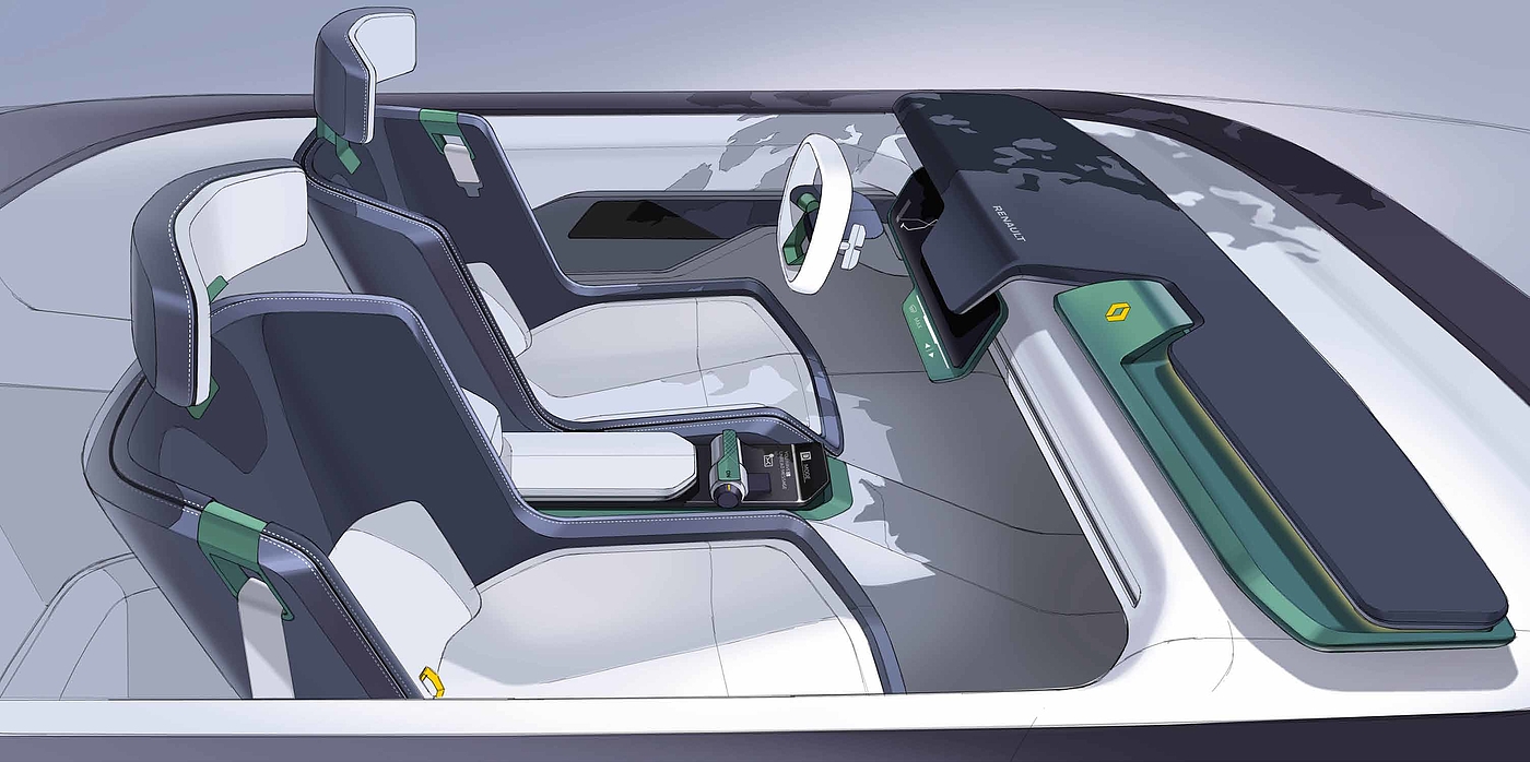 Automatic driving，Automobile design，Interior design，conceptual design，Vehicle design，Renault，