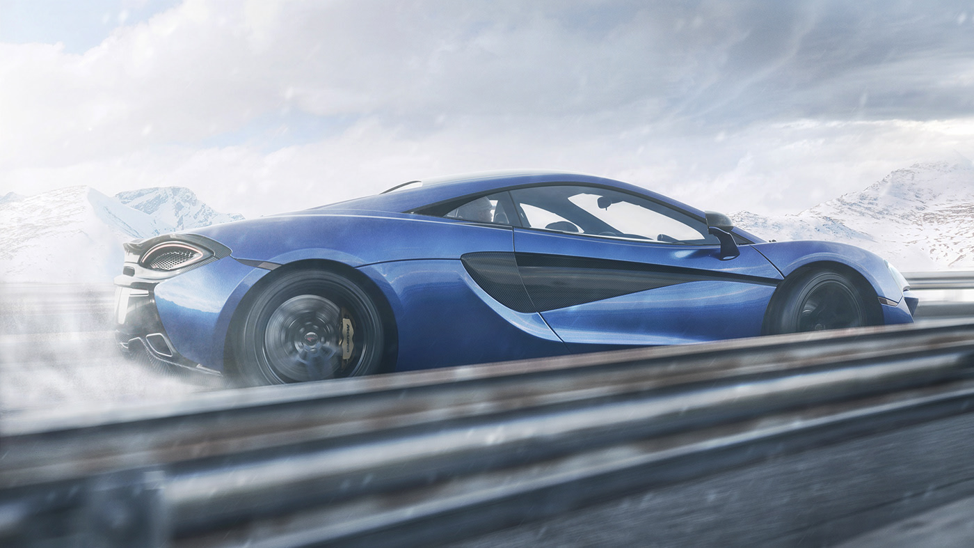 Sports car，blue，modern，illustration，