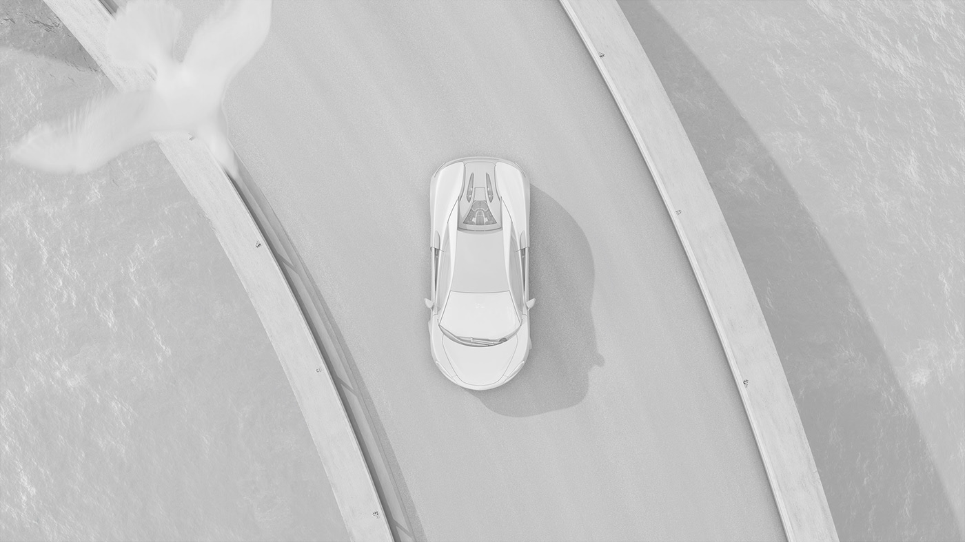 Sports car，blue，modern，illustration，