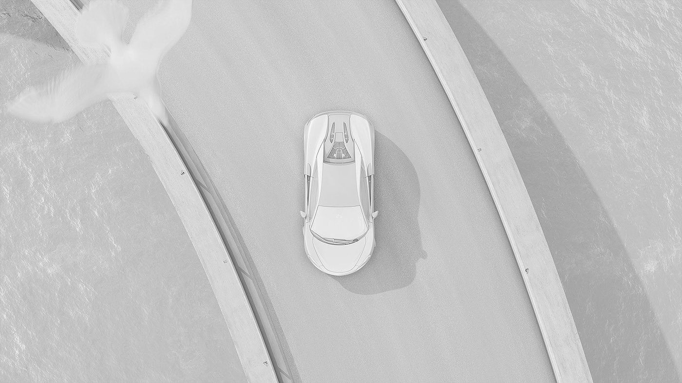 Sports car，blue，modern，illustration，