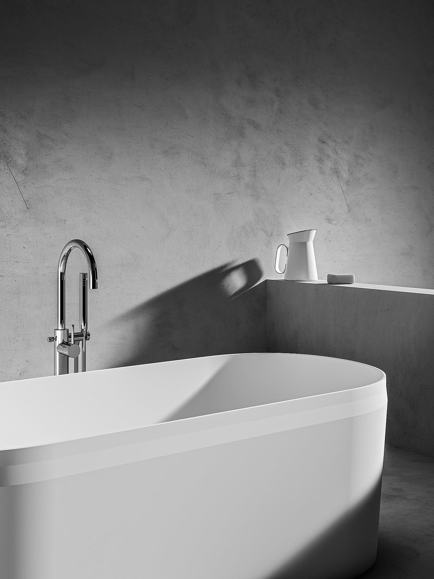 bathtub，Wash basin，white，ceramics，Simplicity，