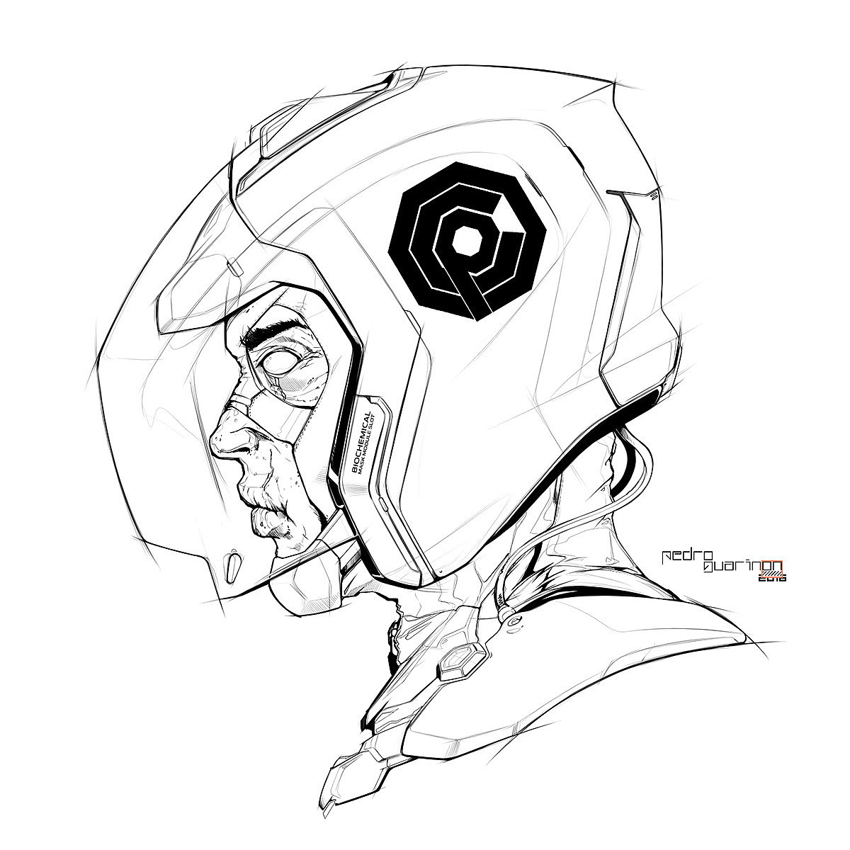 Hand drawn，design sketch，industrial design，Cool，security，