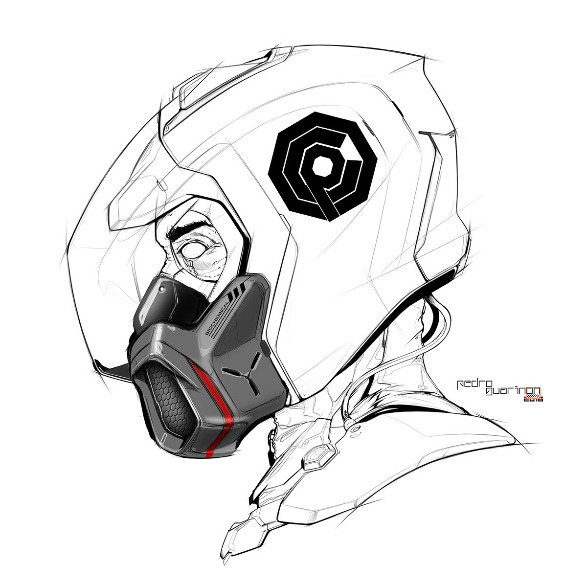 Hand drawn，design sketch，industrial design，Cool，security，