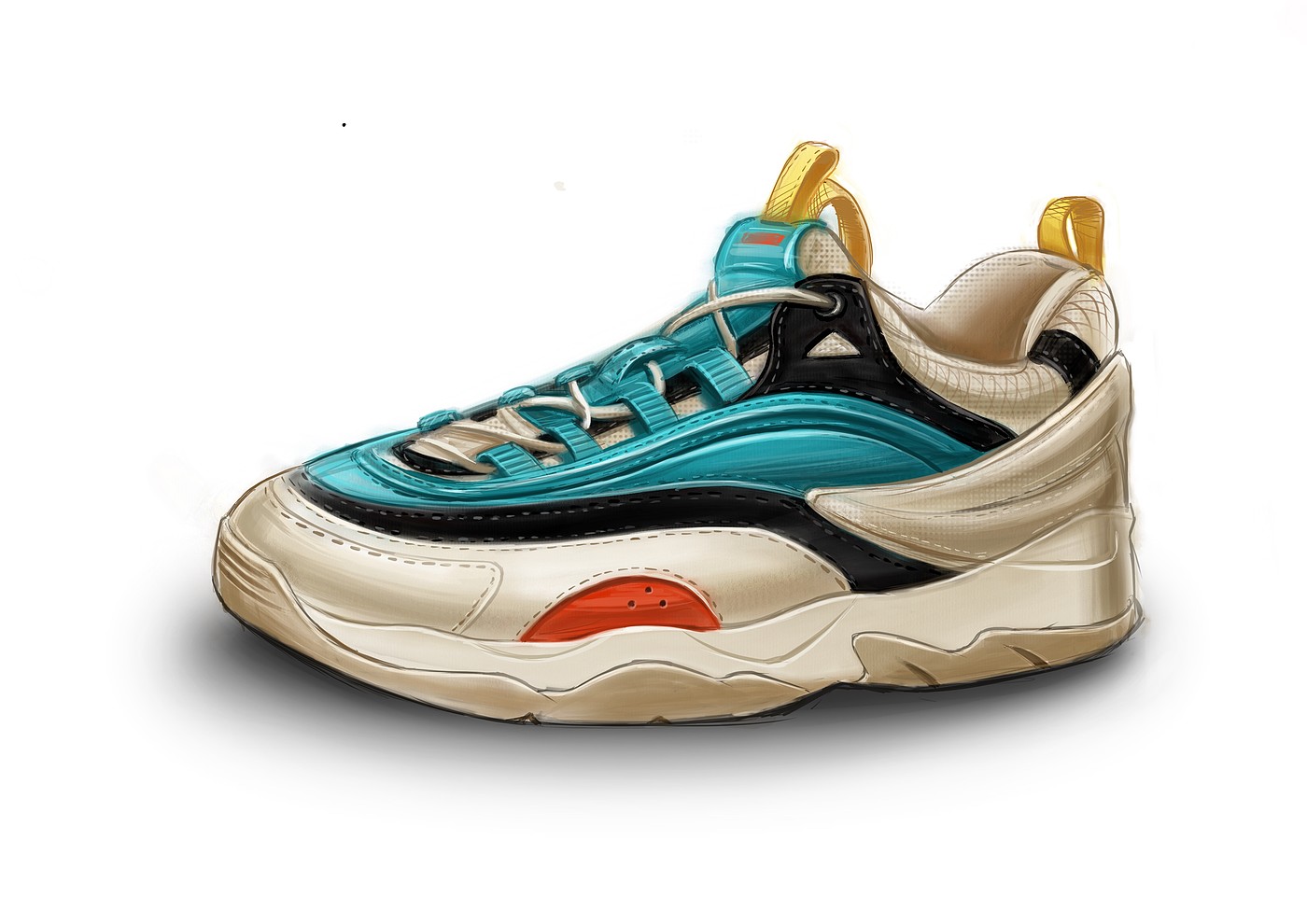 wacom ，ipad，Procreate，Shoe rendering，