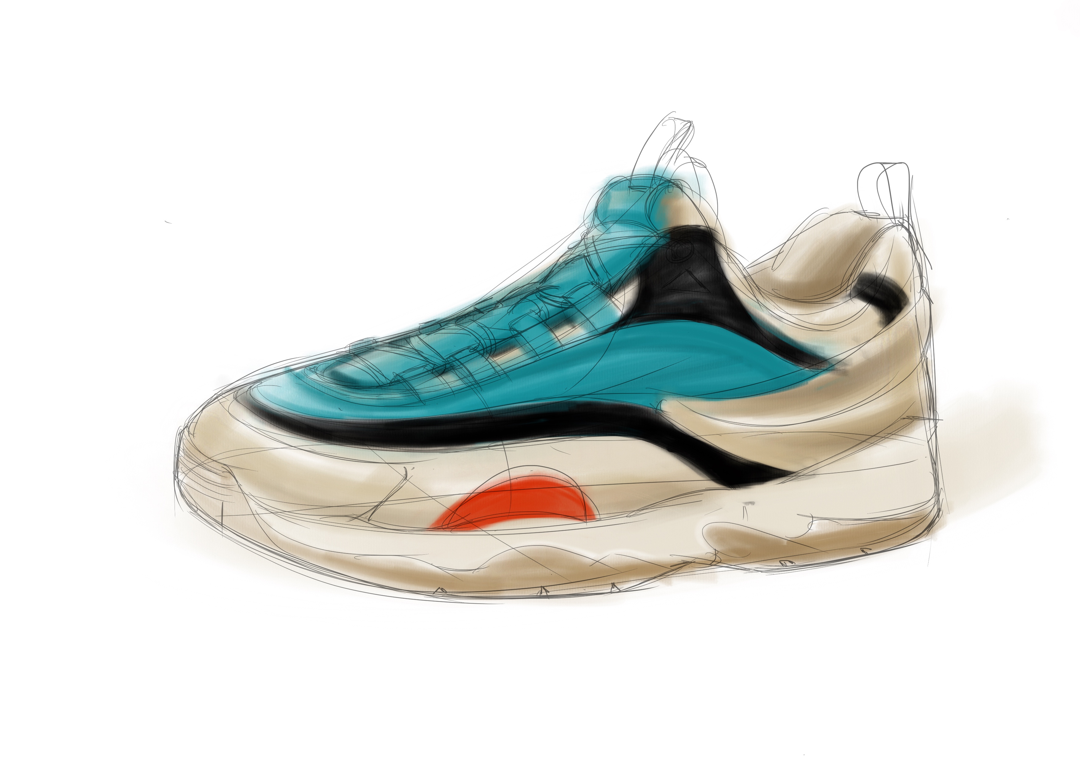 wacom ，ipad，Procreate，Shoe rendering，