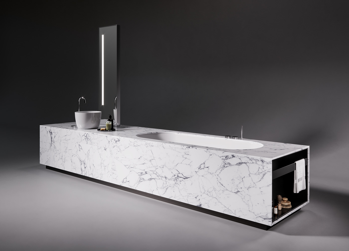 bathtub，Wash basin，bathroom，Marble，furniture，