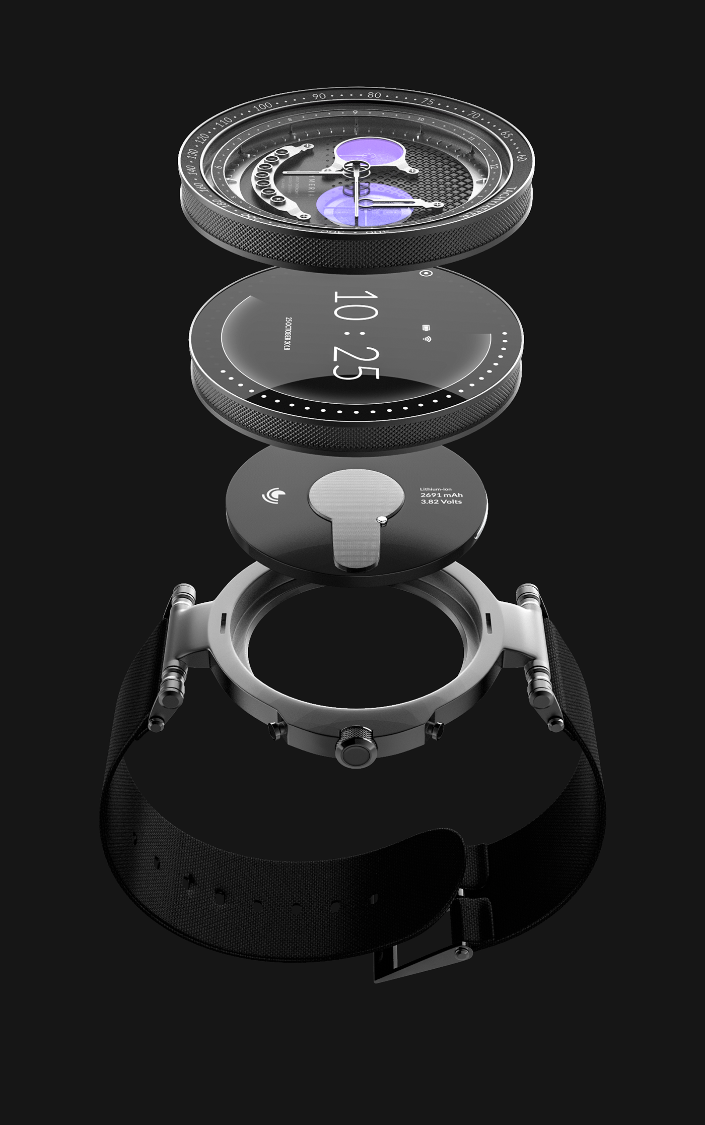 NYMERIA，Wrist watch，Wristwatch，industrial design，