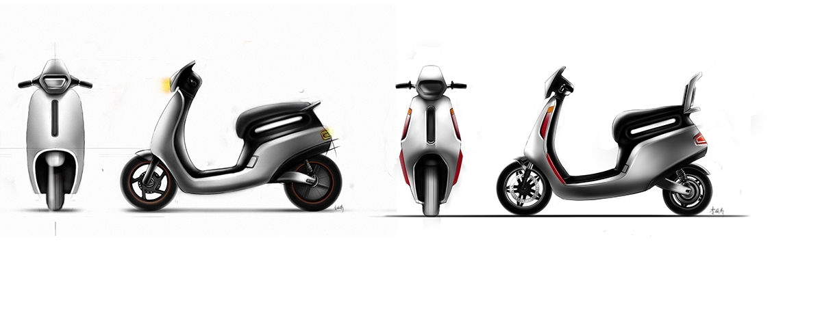 Reprint，industrial design，product design，Hand drawn，Electric motorcycle，