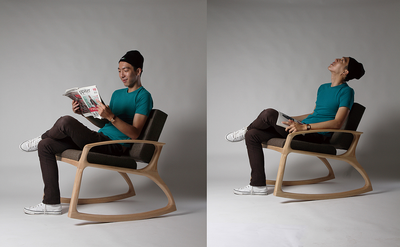 现代，未来，木制，摇椅，