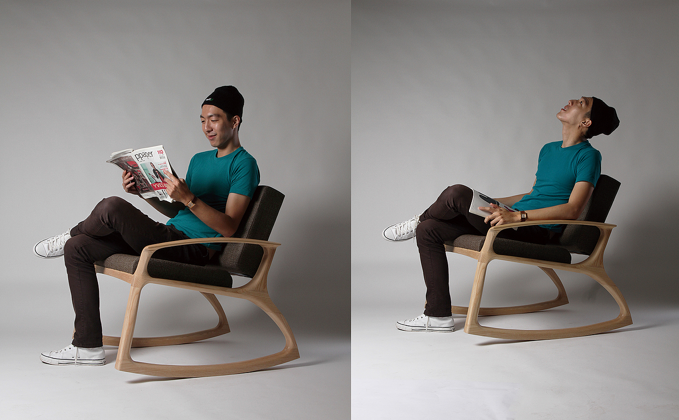 modern，future，wooden ，Rocking chair，