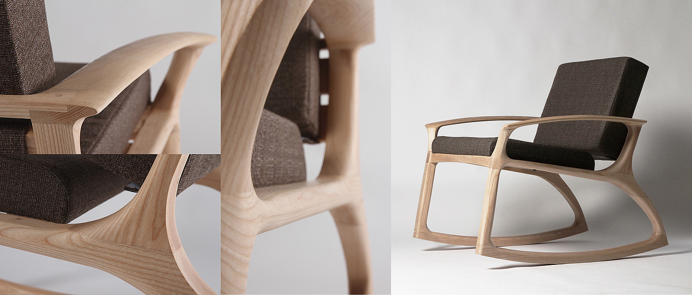 modern，future，wooden ，Rocking chair，